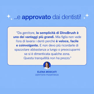DinoBrush - Spazzolino elettrico a U per bambini 2-14 anni
