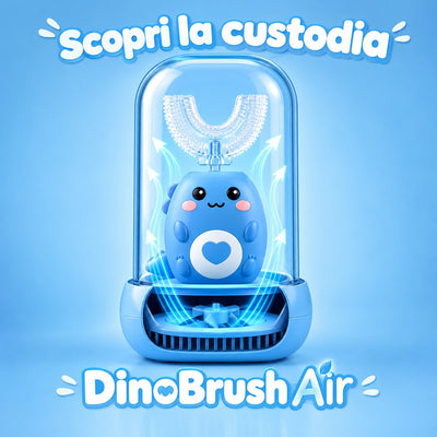 DinoBrush - Spazzolino elettrico a U per bambini 2-14 anni